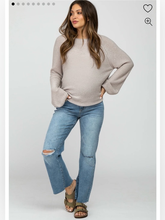 Pinkblush Denim - PinkBlush Blue Straight Leg Frayed Hem Maternity Jeans